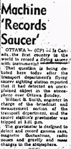 Newspaper article describing the event at Shirley's Bay.