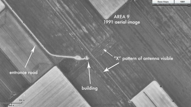 a 1991 aerial image showing Area ( and what was there at the time.