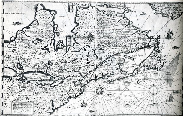 Champlain's 1632 map of his explorations in the New World.