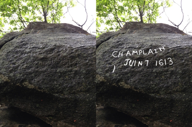 The inscription was hard to read, but using the outlines in the rock I have enhanced what was carved into the rock.