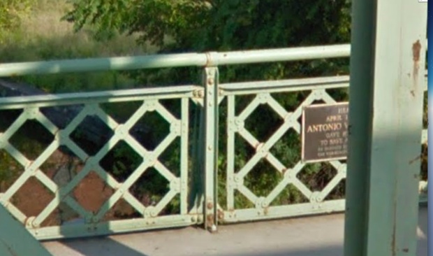 Zooming in on a streetview of the bridge there is a plaque notcieable....