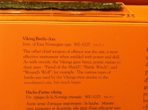 Description of the Beardmore axe. 
