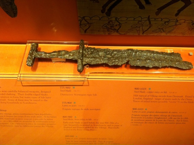 The actual Beardmore Viking Sword deemed a hoax item as displayed at Rom. No mention of its illustrious past is shown.